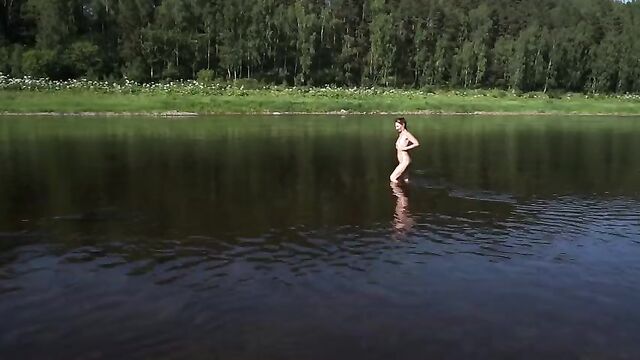 Nude in Volga River