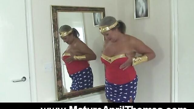 Mature Slut In Cosplay As Wonder Women