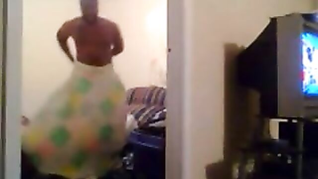 Wife takes blackgang while husband watches TV