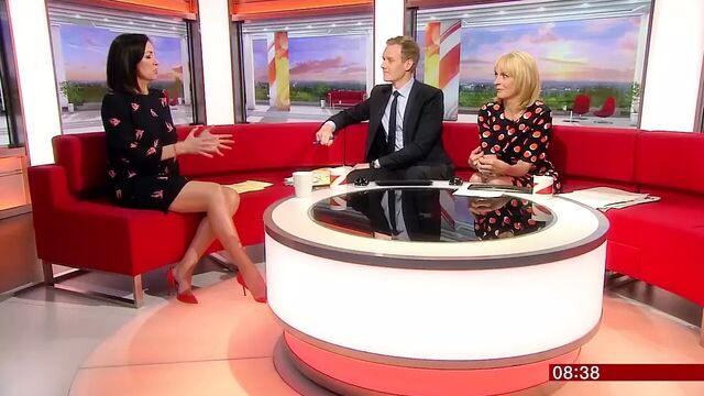 Sally Nugent in a Very Short Dress