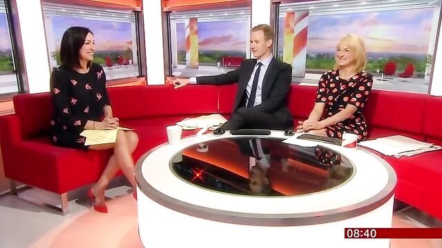 Sally Nugent in a Very Short Dress