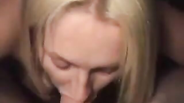 Cum starving blonde housewife gives me passionate blowjob