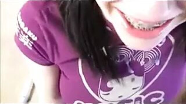 Ponytail And Braces POV Handjob