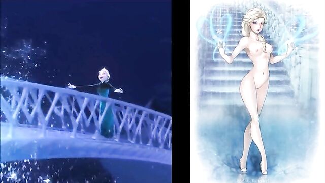 SekushiLover - DIsney Elsa vs Naked Elsa