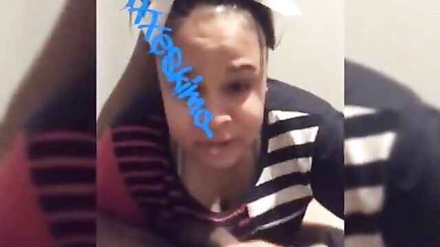 Ebony on phone to babyfather whilst sucking dick