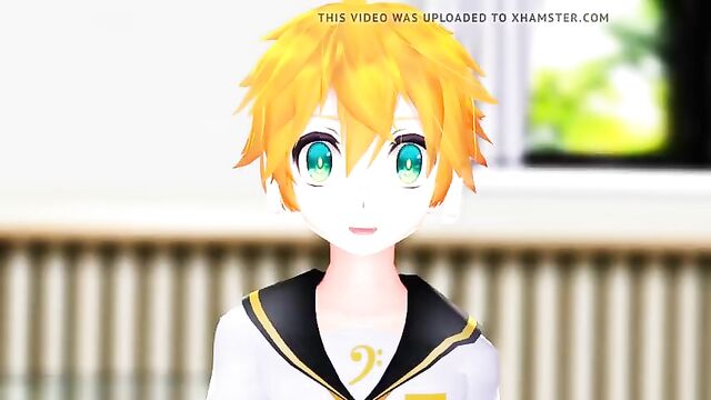 (MMD) Kagamine Rin strips butt-naked for her horny brother!