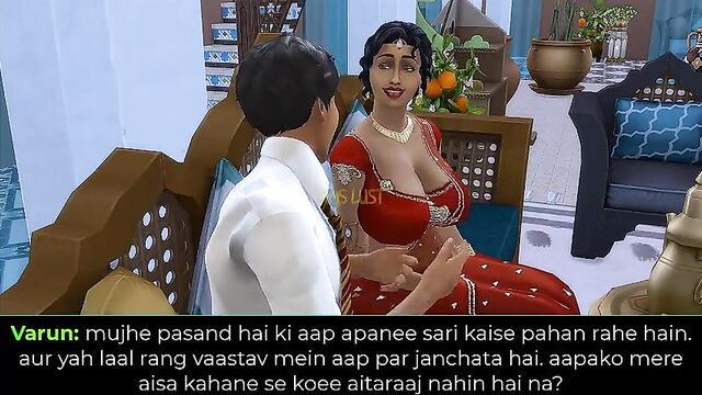 Part 1 - Desi Satin Silk Saree Aunty Lakshmi got seduced by a young boy - Wicked Whims (Hindi Version)