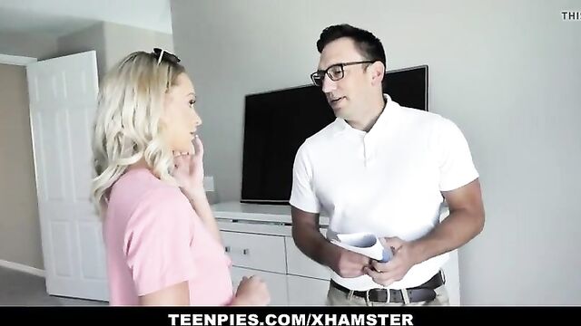 Horny Landlord Strikes A Deal With Cute Teen Slut Emma Hix