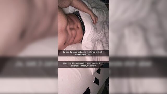 18 year old girlfriend cheats on her boyfriend on Snapchat and lets herself sexting cheating