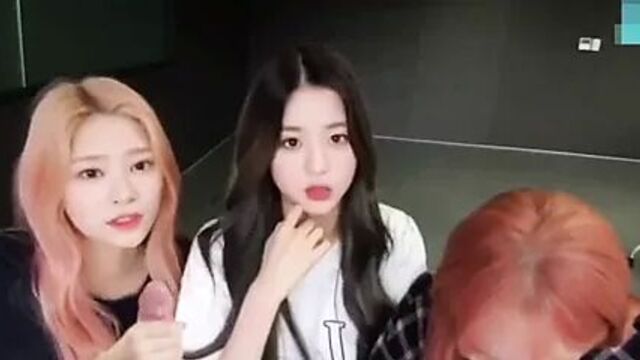 Kim minju,jang wonyoung,and kim chaewon handjob