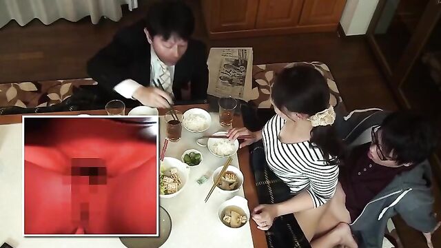 Stepmom and Stepson Play Secret Games Under the Table