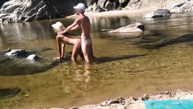 Latina big booty teen fucked by stranger in the lake