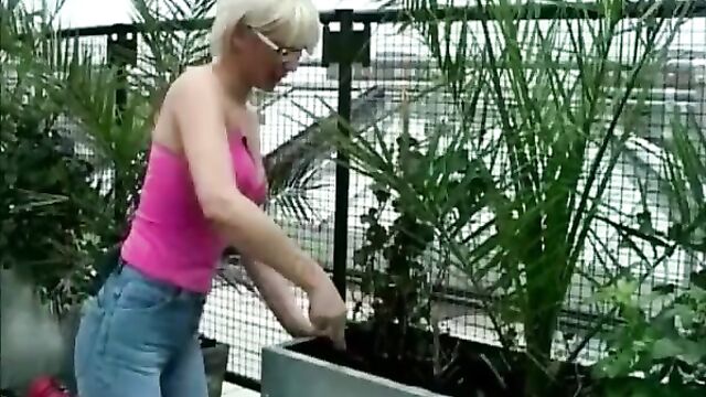 Jo Guest does some gardening