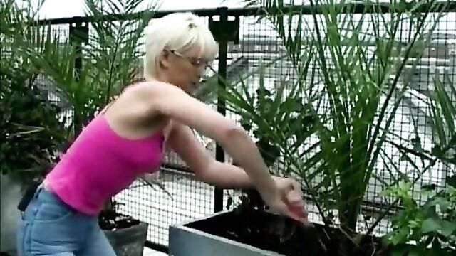 Jo Guest does some gardening