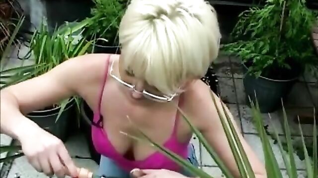 Jo Guest does some gardening