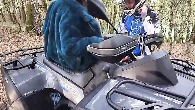 my lover fucks me on his atv in front of my cuckold husband