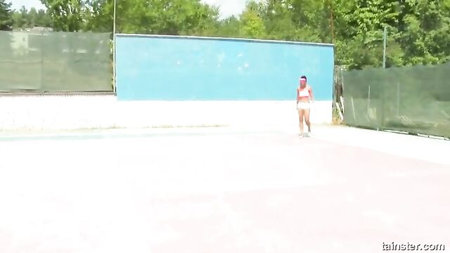 Isabella Chrystin playing tennis