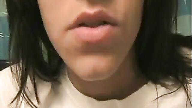 Cum in her mouth. JOI