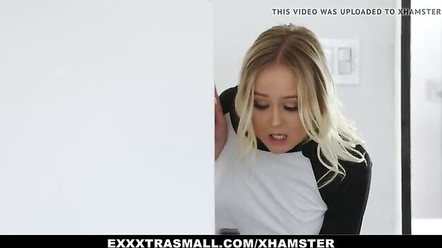 ExxxtraSmall - Cute Small Teen Gags On a Huge Dick