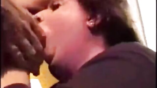 Shameless cocksucker: Fatty Berta eating cock