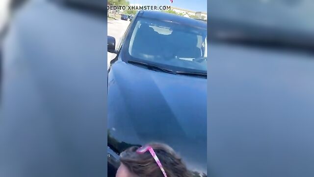 Slutty Blowjob in Tesla parking lot,