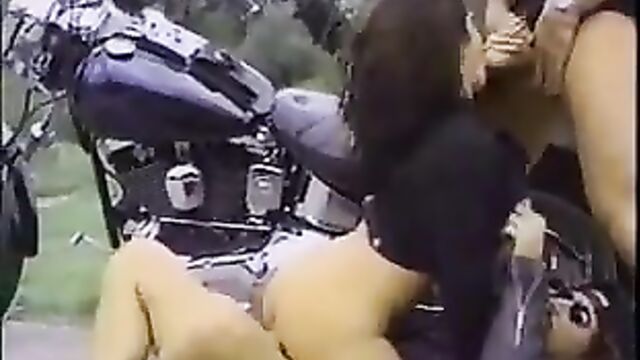 Hungarian hitchhiker banged by two bikers
