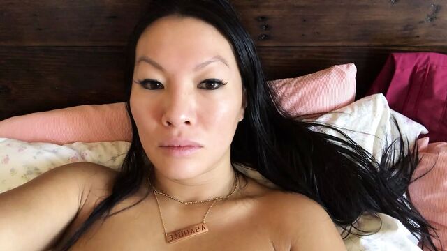 Asa Akira Naked in Bed, Talking and Masturbating