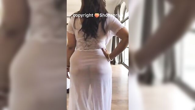 My sexy Shona bhabi’s chubby ass in white nightie