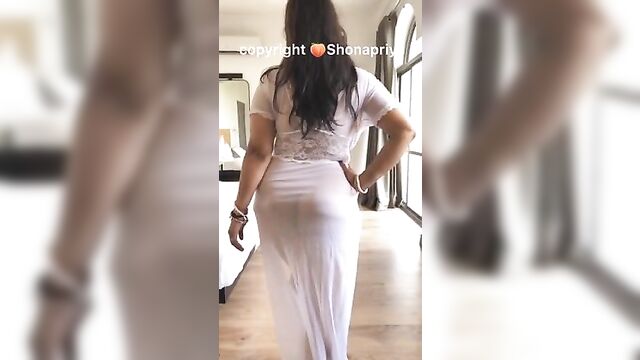 My sexy Shona bhabi’s chubby ass in white nightie