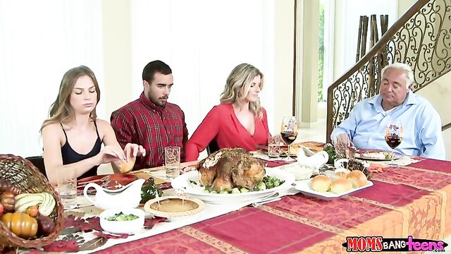 Step Moms Bang Teens - Naughty Family Thanksgiving