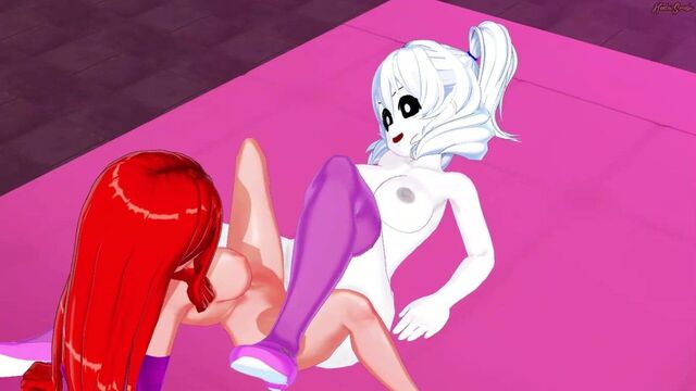 Female Sans and Jessica Rabbit have lesbian sex.