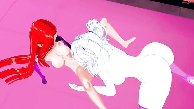 Female Sans and Jessica Rabbit have lesbian sex.