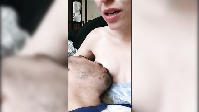 Wife gets double orgasm from breastfeeding her husband!