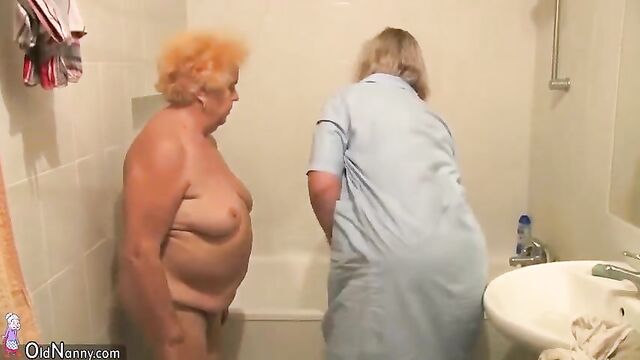 OldNanny Naked fat granny have a shower