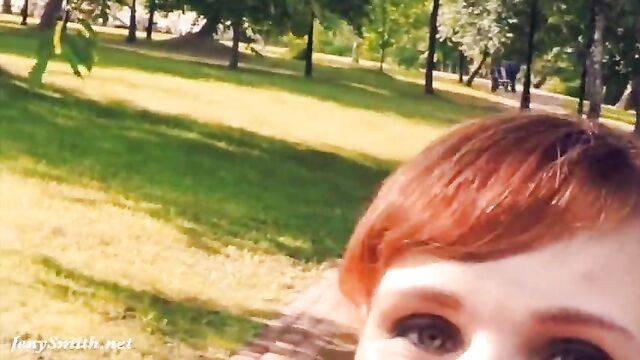 Jeny Smith fully naked in a park got caught