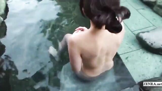 Outdoor bathhouse POV blowjob with Japanese milf Mana Funaki