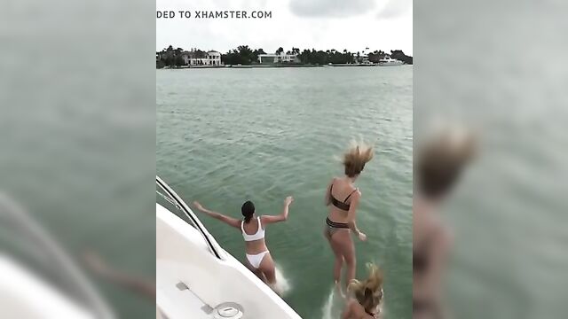 Hannah Ferguson, Olivia Culpo, and Devon Windsor on a boat