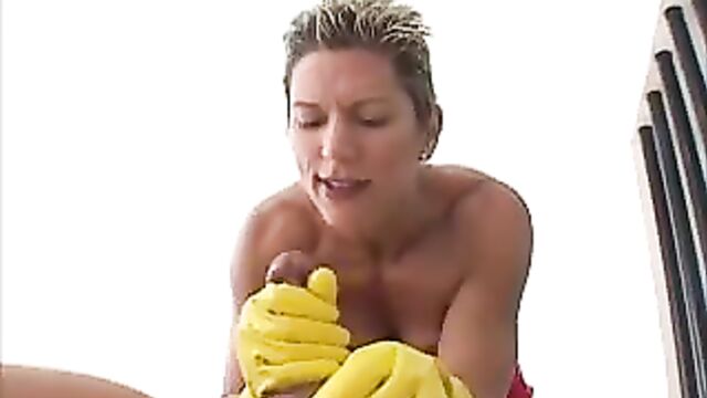 Amazon Rubber Glove Handjob