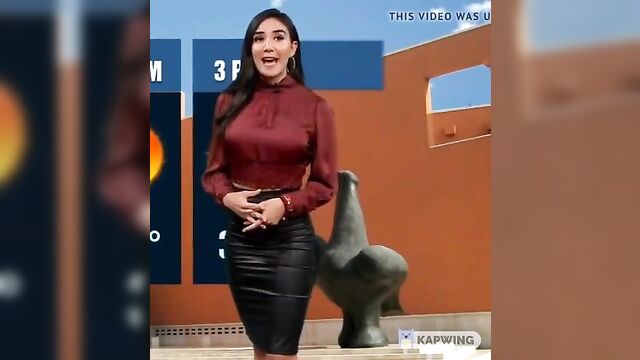 Hot satin pencil skirt weather girl