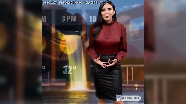 Hot satin pencil skirt weather girl