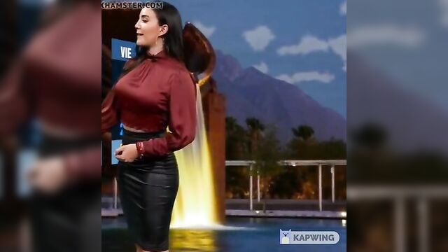 Hot satin pencil skirt weather girl