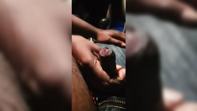 Handjob in Car by my wife at Public Place