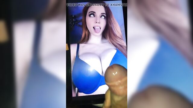 Amouranth cum tribute big tits