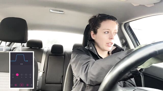 Going through the drive thru with my lush in! Trying hard not to cum!