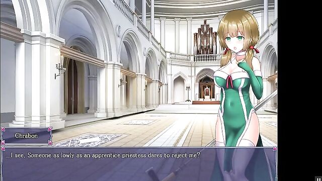 Ambrosia Hentai game Ep1 Sexy nun fights naked flower girl