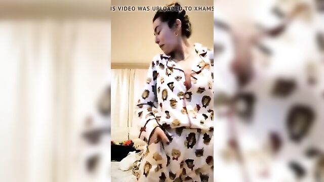 Chloe Bennet Nipple Slip in Pajamas
