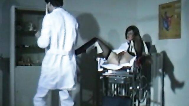 Horny German woman gets her moist holes checked by a doctor and a nurse