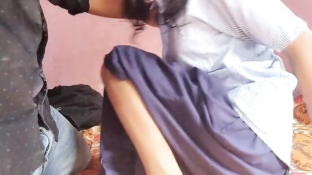 Student kavita sucks small cock of teacher and gets fucked by him