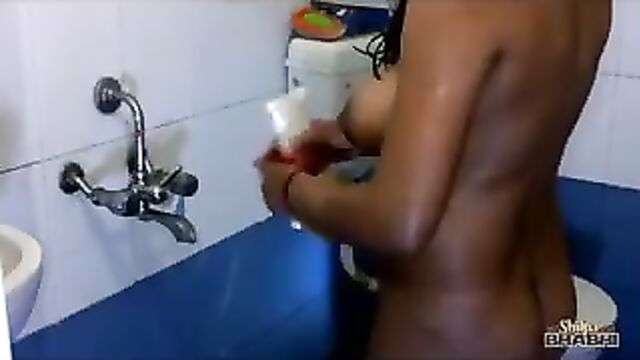 sexy indian wife shilpa bhabhi shower soaping big boobs