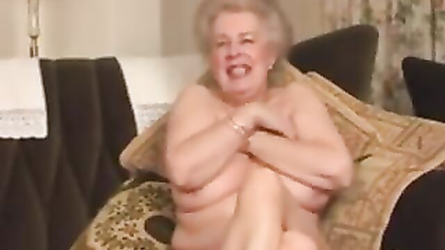 Scottish gran Busty talks and strips